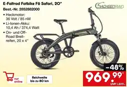 Netto Marken-Discount SACHSENRAD E-Faltrad Fatbike F6 Safari, 20" Angebot