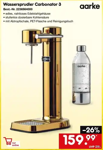 Netto Marken-Discount aarke Wassersprudler Carbonator 3 Angebot