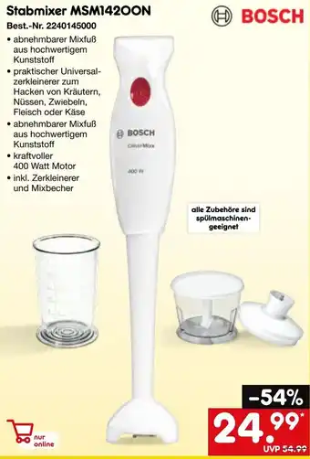 Netto Marken-Discount BOSCH Stabmixer MSM1420ON Angebot
