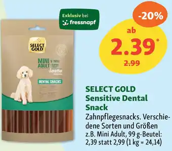 Fressnapf SELECT GOLD Sensitive Dental Snack Angebot