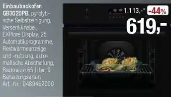 Opti Wohnwelt Einbaubackofen GB3020PB Angebot