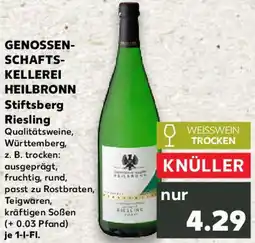 Kaufland GENOSSENSCHAFTSKELLEREI HEILBRONN Stiftsberg Riesling Angebot