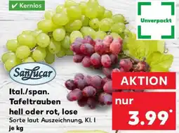 Kaufland Sanlucar Ital./span. Tafeltrauben hell oder rot, lose Angebot