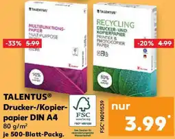 Kaufland TALENTUS Drucker-/Kopierpapier DIN A4 Angebot