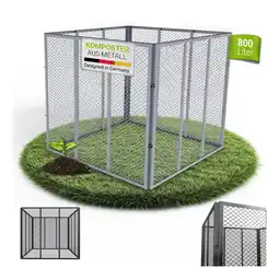 Netto Marken-Discount Juskys Komposter 800 L aus Stahl, witterungsbeständig, mit Belüftung & Stecksystem – Silber Angebot
