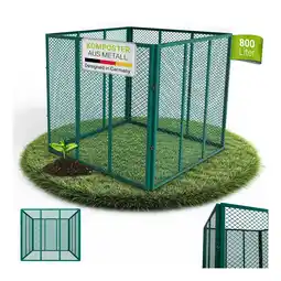 Netto Marken-Discount Juskys Komposter 800 L aus Stahl, witterungsbeständig, mit Belüftung & Stecksystem – Dunkelgrün Angebot