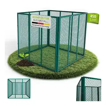 Netto Marken-Discount Juskys Komposter 450 L aus Stahl, witterungsbeständig, mit Belüftung & Stecksystem – Dunkelgrün Angebot
