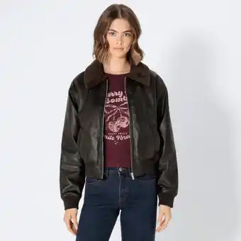 NKD Damen-Kunstleder-Jacke mit Kunstpelz-Kragen Angebot