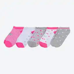 NKD Kinder-Mädchen-Sneaker-Socken mit verschiedenen Designs, 5er-Pack Angebot