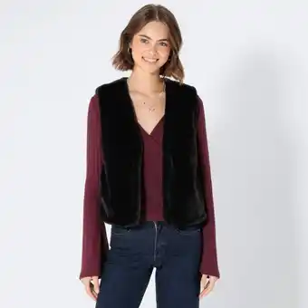 NKD Damen-Indoor-Kunstfell-Weste im offenen Style Angebot