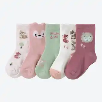 NKD Baby-Mädchen-Socken mit Waldtier-Motiven, 5er-Pack Angebot