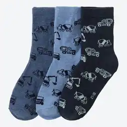 NKD Kinder-Jungen-Socken mit Baufahrzeuge-Motiv, 3er-Pack Angebot