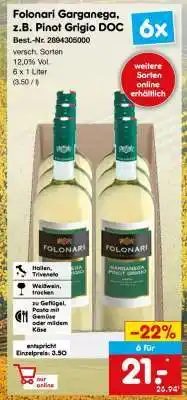 Netto Marken-Discount Folonari Garganega, z.B. Pinot Grigio DOC Angebot