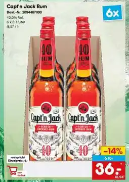 Netto Marken-Discount Capt'n Jack Rum Angebot