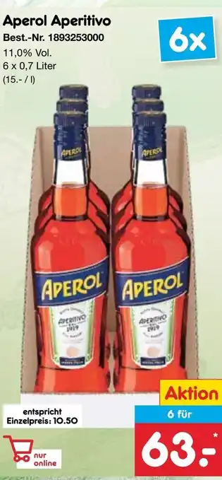 Netto Marken-Discount Aperol Aperitivo Angebot