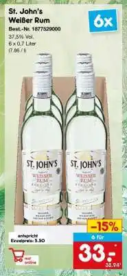 Netto Marken-Discount St. John's Weißer Rum Angebot
