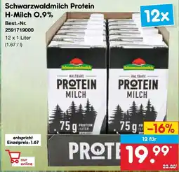 Netto Marken-Discount Schwarzwaldmilch Protein H-Milch 0,9% Angebot