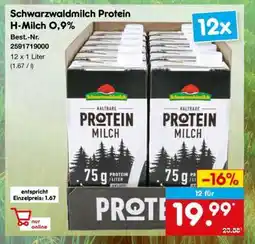 Netto Marken-Discount Schwarzwaldmilch Protein H-Milch 0,9% Angebot