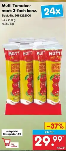 Netto Marken-Discount Mutti Tomatenmark 3-fach konz. Angebot