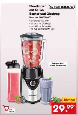 Netto Marken-Discount Standmixer mit To-Go Becher und Glaskrug Angebot