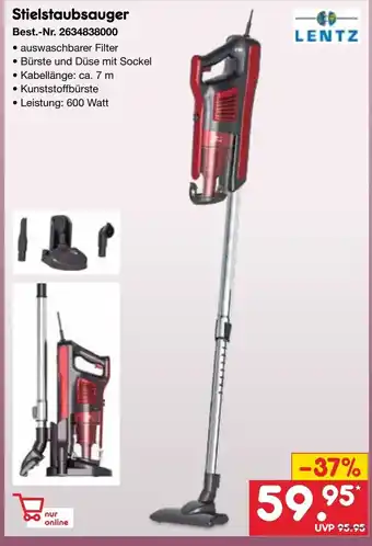 Netto Marken-Discount LENTZ Stielstaubsauger Angebot