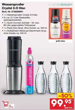 Netto Marken-Discount sodastream Wassersprudler Crystal 3.0 titan Angebot