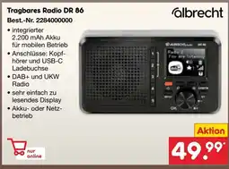 Netto Marken-Discount albrecht Tragbares Radio DR 86 Angebot