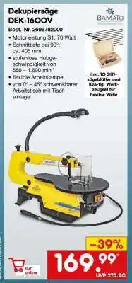 Netto Marken-Discount BAMATO Dekupiersäge DEK-1600V Angebot