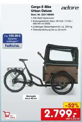 Netto Marken-Discount Cargo E-Bike Urban Deluxe Angebot