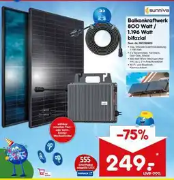 Netto Marken-Discount Balkonkraftwerk 800 Watt / 1.196 Watt bifazial Angebot