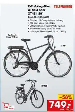 Netto Marken-Discount E-Trekking-Bike XT480 oder XT481, 28 Angebot