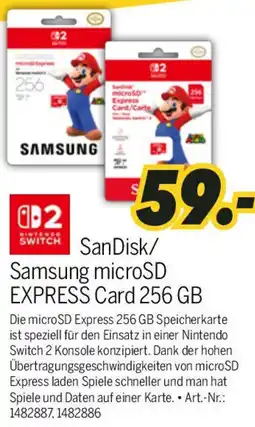 MEDIMAX Nintendo Switch SanDisk/ Samsung microSD EXPRESS Card 256 GB Angebot