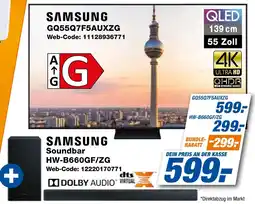 expert Techno Land SAMSUNG GQ55Q7F5AUXZG und Soundbar HW-B660GF/ZG Angebot