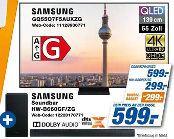 expert Techno Land SAMSUNG GQ55Q7F5AUXZG und Soundbar HW-B660GF/ZG Angebot