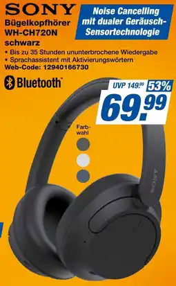 expert Techno Land SONY Bügelkopfhörer WH-CH720N schwarz Angebot