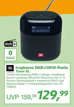 EP Jbl tragbares dab+/ukw-radio tuner xl Angebot