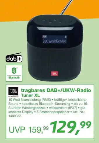 EP Jbl tragbares dab+/ukw-radio tuner xl Angebot
