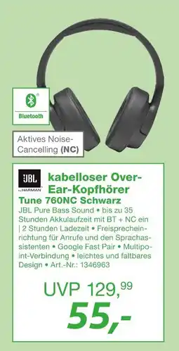 EP Jbl kabelloser over-ear-kopfhörer tune 760nc schwarz Angebot