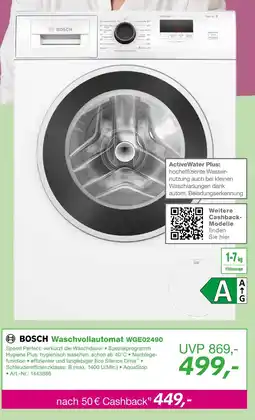 EP Bosch waschvollautomat wge02490 Angebot