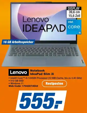 expert Techno Land Lenovo Notebook IdeaPad Slim 3i Angebot