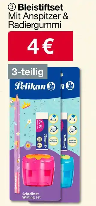 Woolworth Pelikan bleistiftset mit anspitzer & radiergummi Angebot