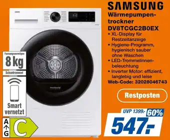 expert Techno Land SAMSUNG Wärmepumpentrockner DV8TCGC2B0EX Angebot