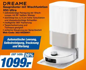 expert Techno Land DREAME Saugroboter mit Wischfunktion X50 Ultra Angebot