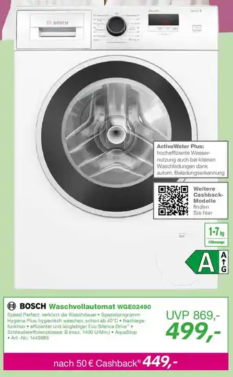 EP BOSCH Waschvollautomat WGE02490 Angebot