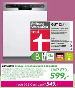 EP Constructa Einbau-Geschirrspüler CG61S01EBD Angebot