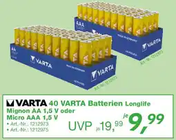 EP VARTA 40 Batterien Longlife Angebot