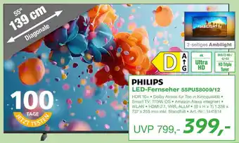 EP PHILIPS LED-Fernseher 55PUS8009/12 Angebot