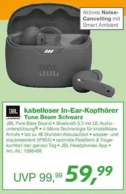 EP JBL kabelloser In-Ear-Kopfhörer Tune Beam Schwarz Angebot