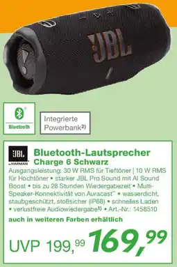 EP JBL Bluetooth-Lautsprecher Charge 6 Schwarz Angebot