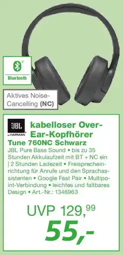 EP JBL kabelloser Over Ear-Kopfhörer Tune 760NC Schwarz Angebot